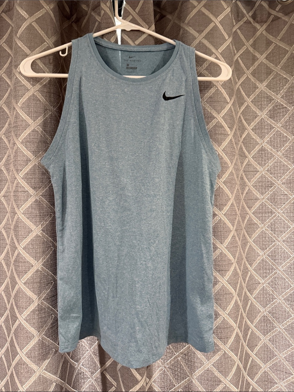 Nike Light Blue Sleeveless Dri-FIT Tank with Black Swoosh